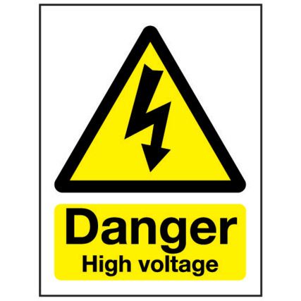 High Voltage Rigid PVC Danger Sign 148mm x 210mm