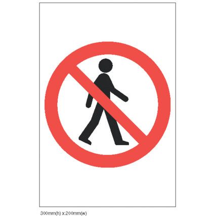 No Admittance Rigid PVC Symbol Z-Barrier Sign 200mm x 300mm