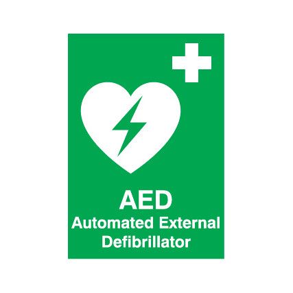 Automated External Defibrillator Vinyl Sign 100mm x 150mm