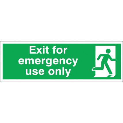 Fire Exit Emergency use Only Vinyl Sign 600mm x 75mm