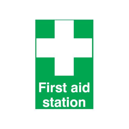 First Aid Station Vinyl Sign 148mm x 210mm