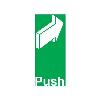 Fire Exit Push Arrow Right Vinyl Sign 50mm x 150mm