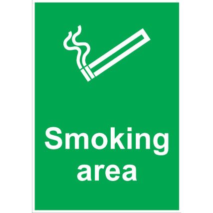 Smoking Area Vinyl Sign 210mm x 148mm