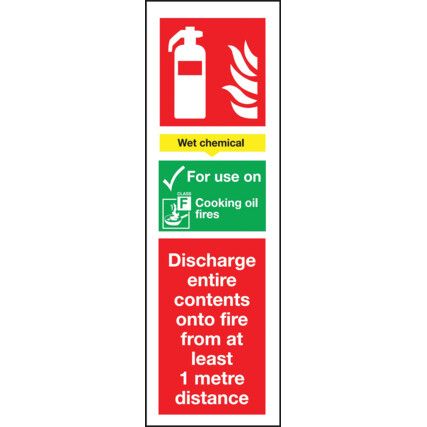 Wet Chemical Fire Extinguisher Vinyl Sign 100mm x 300mm