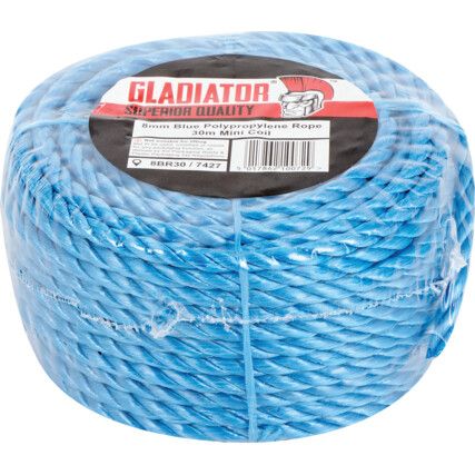 8mm x 30M MINICOIL POLYPROPYLENE ROPE