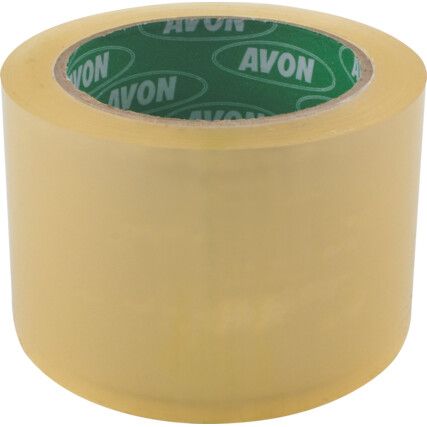 Packaging Tape, Polypropylene, Clear, 75mm x 66m