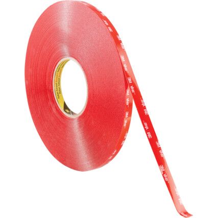 VHB™ 4910F Double Sided Tape, Acrylic Foam, Clear, 12mm x 33m