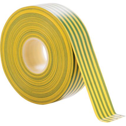 AT7 Electrical Tape, PVC, Green/Yellow, 25mm x 33m, Pack of 1