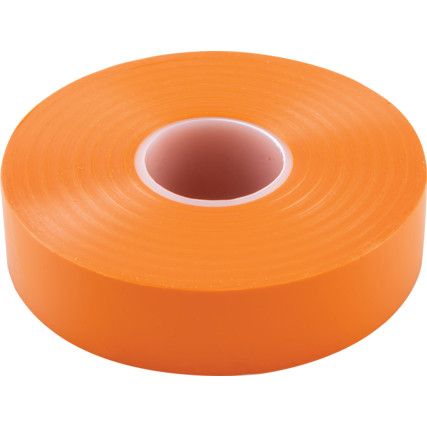 Electrical Tape, PVC, Orange, 19mm x 33m, Pack of 1