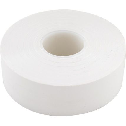 Electrical Tape, PVC, White, 25mm x 33m, Pack of 1