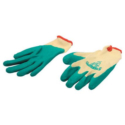 Cut Resistant Gloves, Natural/Green, Latex Palm, Knitted Liner, EN388: 2003, 2, 2, 4, 3, Size 10