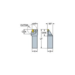 R151.20 T-MaxⓇ Q-Cut Shank Tool For Parting And Grooving
 thumbnail-0