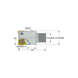 HM390 ETP MM 05 HELI3MILL 90° Endmills With Multi Master Threaded Adaaptor thumbnail-1