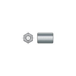 Hexagon Connection Nut - Metric - Steel - BZP (Bright Zinc Plated) - 3xD  thumbnail-1