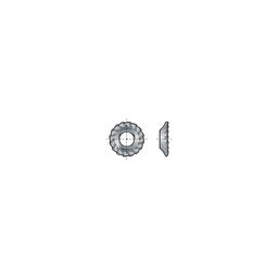 Washer, Inch - Spring Steel - BZP (Bright Zinc Plated) -Countersunk Serrated Lock Washer External Teeth  -  DIN 6798 V thumbnail-0