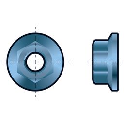 Hexagon Nuts, Metric - Grade 10 - BZP - Flanged - DIN 6923 thumbnail-0