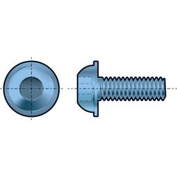 Socket Head Flange Button Screw, Metric - Steel - Grade 10.9 - BZP - ISO 7380/2-Hex thumbnail-0