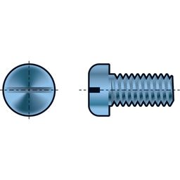 Machine Screw, Metric - Steel - BZP (Bright Zinc Plated) - Grade 4.8 - Slotted Cheese Head - DIN 84  thumbnail-0