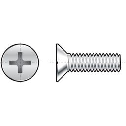 Machine Screw, Metric - A2 Stainless - Phillips Countersunk Head Screw - DIN 965 - H thumbnail-0