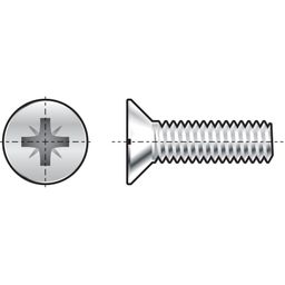 Machine Screw, Metric - A2 Stainless - Pozi Countersunk Head Screw - DIN 965 - Z thumbnail-0