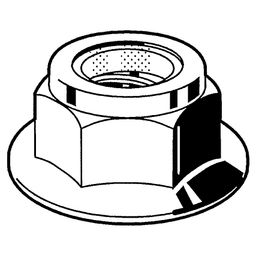 Hexagon Nut with Flange - Metric - Grade 8 - Steel - BZP (Bright Zinc Plated) - Non-Metallic Insert - DIN 6926 thumbnail-0