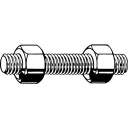 Screwed Studding - UN - Steel - Grade B7/2H - Stud Bolt With 2 Hex Nuts - BS 4882 thumbnail-0