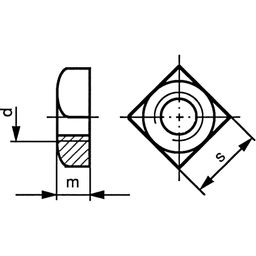 Square Nut - Metric - A4 Stainless Steel- DIN 557 thumbnail-3