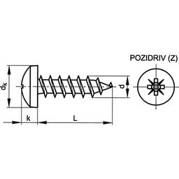 Woodscrew, ST (Self Tapping) -A2 Stainless - Pozi - Raised Cheese Head  Chipboard Screw thumbnail-4