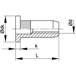 Blind Rivet Nut - Cylindrical - Open Serrated Shank -  Aluminium -3 OCH 25  thumbnail-3