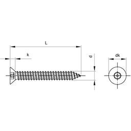 Security Self Tapping Screw, Metric - A2 Stainless
Countersunk - DIN 7982-Hex Pin thumbnail-1