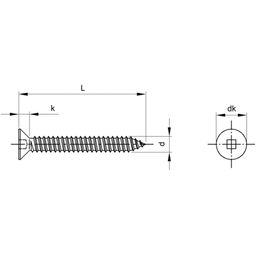 Self Tapping Screw, Metric - A2 Stainless - Square Countersunk Head - DIN 7982 C thumbnail-1