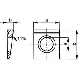 Square Taper Washer 14% - Metric - Steel - Grade HV10 - DIN 435 thumbnail-1