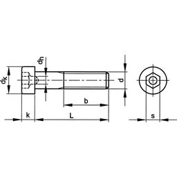 Socket Head Cap Screw, Metric - Steel - A2 Stainless - Pilot Recess - DIN 6912 thumbnail-1