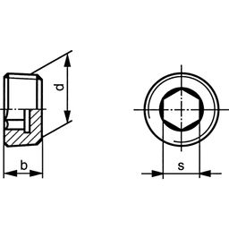 Hexagon Socket Pipe Plug - Metric Fine - A2 Stainless Steel -External Tapered Screw Thread - DIN 906 thumbnail-2