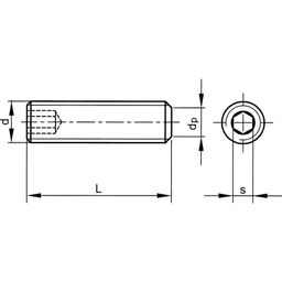 Socket Set Screw, Metric - A2 Stainless - Grade 70 - Flat Point - DIN 913 thumbnail-3