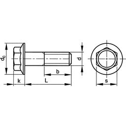 Hex Flange Head Bolt, Metric Fine - Steel - Grade 10.9 - DIN 6921 thumbnail-2