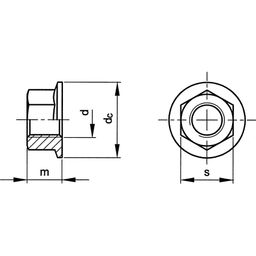 Hexagon Nuts With Flange - Metric - Steel -  BZP (Bright Zinc Plated) - Grade 8 - DIN 6923 thumbnail-1