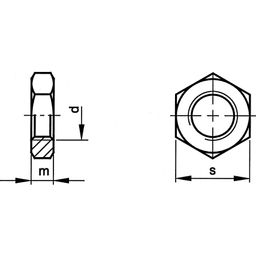 Hexagon Thin Nut - Metric Fine - Steel - BZP (Bright Zinc Plated) - Grade 4 - DIN 439 2 thumbnail-2