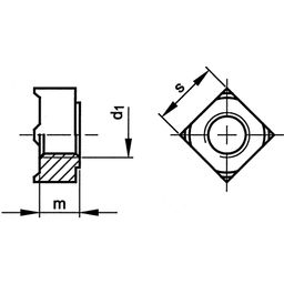 Square Weld Nut - Metric - Steel - DIN 928 thumbnail-2