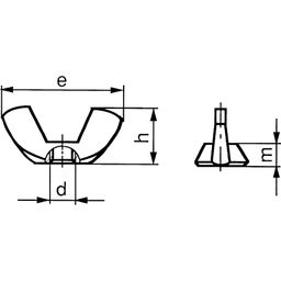 Wing Nut, Metric - A4 Stainless - (American Type) - DIN 314 thumbnail-1