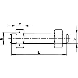 Screwed Studding - UNC - Steel - Grade B7/2H -  Stud Bolt With 2 Hex Nuts - BS 4882 thumbnail-1