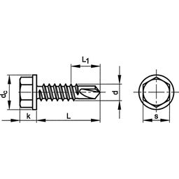 Hexagon Head Self Drilling Screws, Metric, Bright Zinc Plated, Washer Faced thumbnail-1