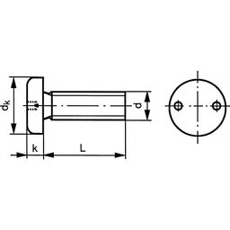 Security Pan Head Screw With 2 Holes - Stainless Steel A2 - Metric  thumbnail-2