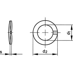 Curved Spring Lock Washer, Metric - Spring Steel - BZP - DIN 128 A thumbnail-2