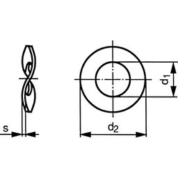 Wave Spring Washer, Metric - Spring Steel (DIN267-26) - Zinc Yellow Passivated - DIN 128 A thumbnail-2