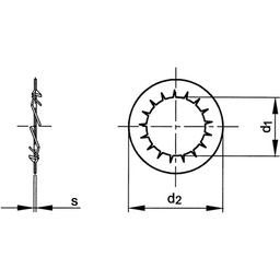 Serrated Lock Washer - Metric - Spring Steel (350-425 HV10) - Internal Teeth - J-Type - DIN 6798 J thumbnail-3