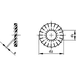 Double Serrated Lock Washer - Metric - Spring Steel - Type DD - NF E27-626 thumbnail-1