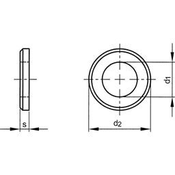 Plain Washer - Metric - A4 Stainless Steel - Single Chamfer - DIN 125-1B thumbnail-1