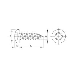 Self Tapping Screw, Metric - BZP (Bright Zinc Plated) - Socket Pan Head - DIN 7981 C thumbnail-1