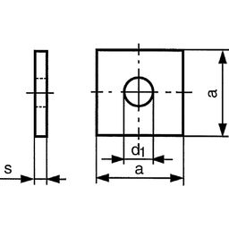 Square Washers - Metric - A2 Stainless Steel - DIN 436 thumbnail-1